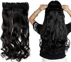 BEAUTRISTRO Clip-In Hair Extensions - 24 Inch Black Wavy Curly for Women & Girls