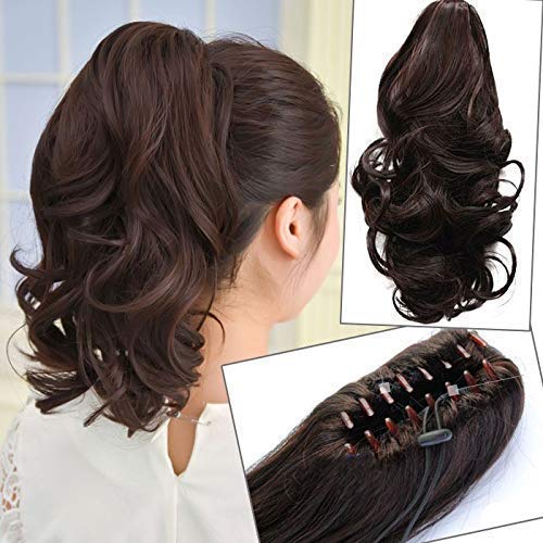 Divine Brown Wavy Ponytail Hair Extension - 22" with Claw Clip