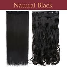 BEAUTRISTRO Clip-In Hair Extensions - 24 Inch Black Wavy Curly for Women & Girls