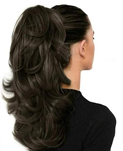 Divine Brown Wavy Ponytail Hair Extension - 22" with Claw Clip