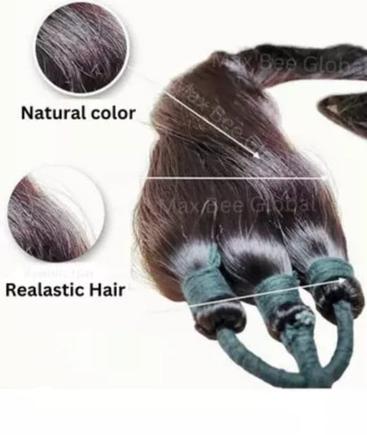 26-Inch Brown Paranda Hair Extension - Traditional Choti Braid for Women