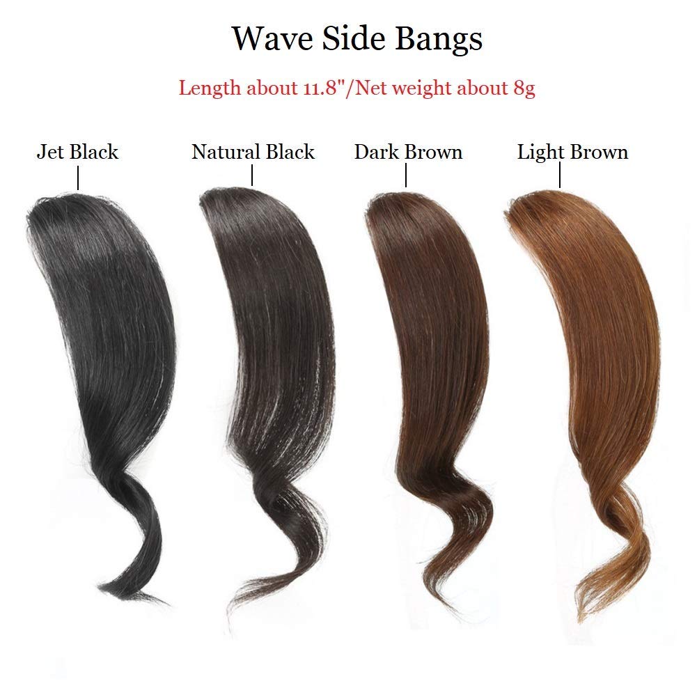 AL ZAHRA Clip-In Side Bangs - Real Human Hair Wave Fringe