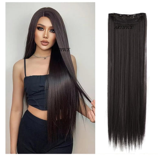 SoftLux Clip-In Hair Extensions - Natural Synthetic Hair Pieces for Instant Volume & Length