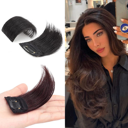 Invisible Clip-In Hair Extension - Natural Black Human Hair for Thinning Hair