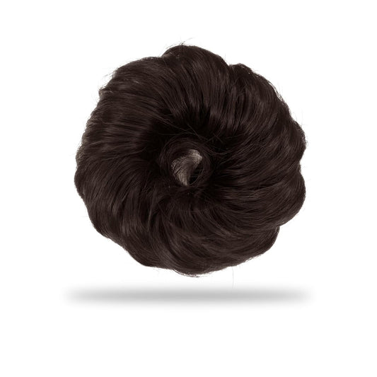 Sanas Brown Messy Hair Bun Extension - Stylish Wedding Hair Accessory Scrunchie with Elastic Band for Women