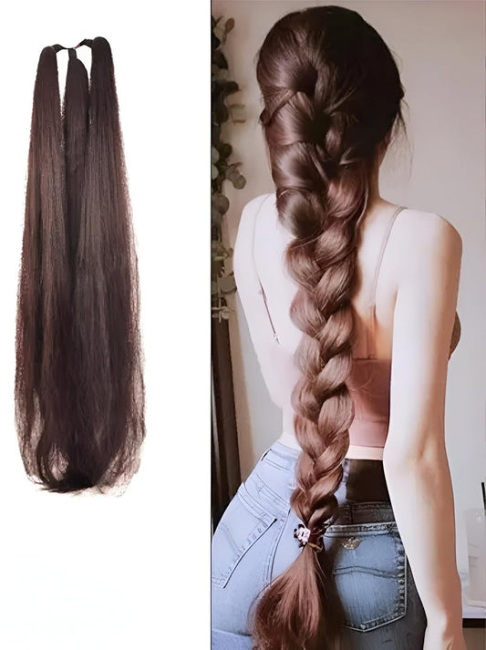 26-Inch Brown Paranda Hair Extension - Traditional Choti Braid for Women