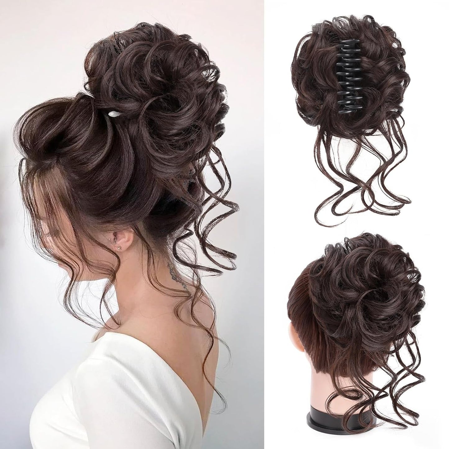 Miss Lirenn® Tousled Updo Hair Extension Clip - Brown