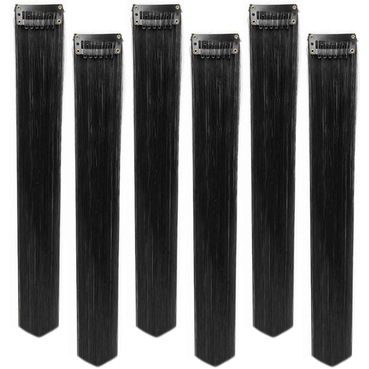 Paradise® Multi-Color Clip Extensions - 22" Straight Synthetic Hair Streaks (6pc)