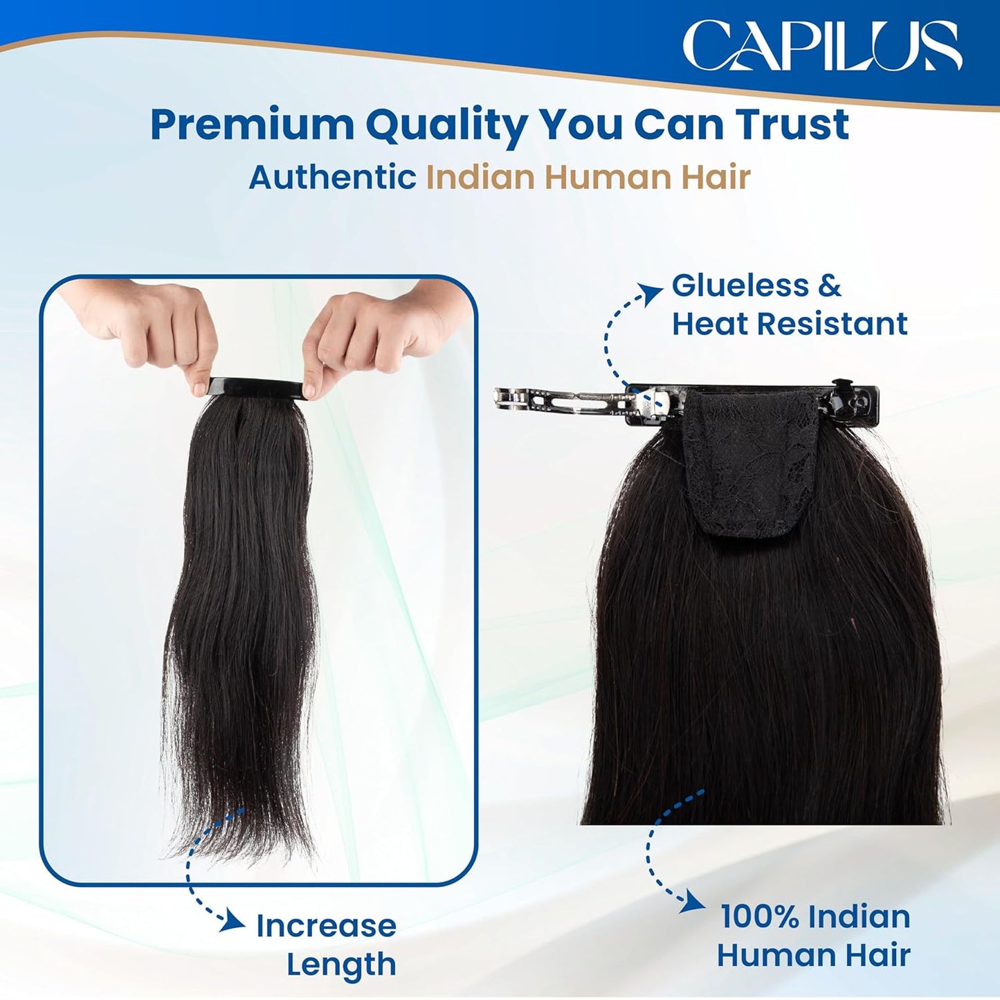 Capilus Clip-In Ponytail - 14" Black