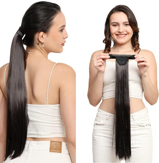MoonEyes Instant Volume Wrap Ponytail - Long Brown Synthetic Extension (22-24")