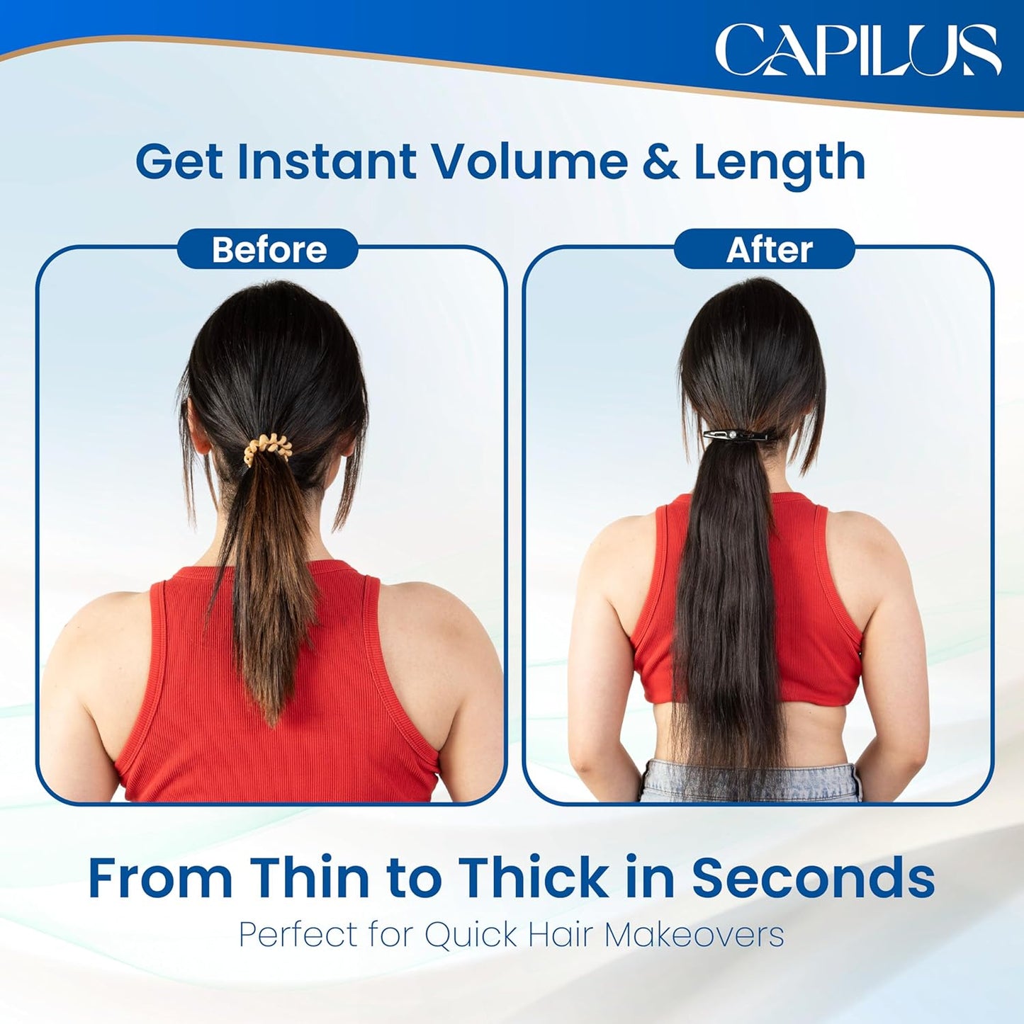 Capilus Clip-In Ponytail - 14" Black