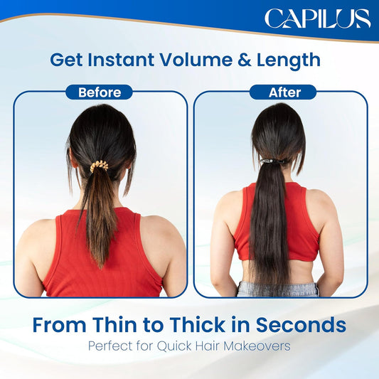 Capilus Clip-In Ponytail - 14" Black